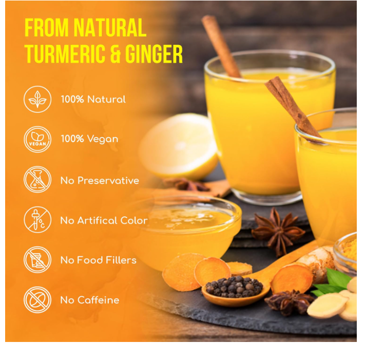 100% Natural Ingredients Turmeric Cinnamon Tea Health Wellness Tea Bag Antioxidant Support Enhances Immunity Health Care Product