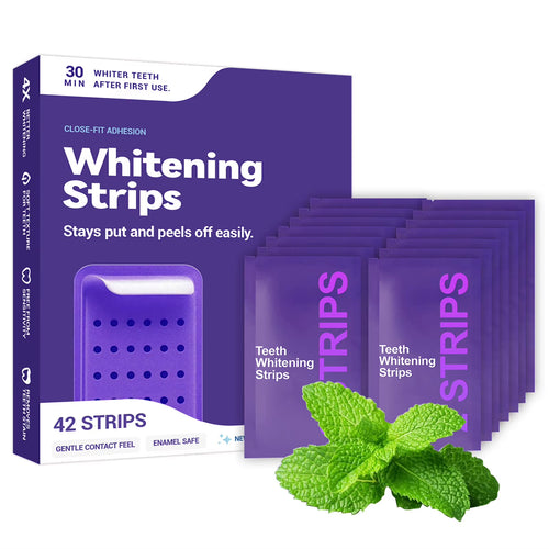 Purple Teeth Whitening Strips Oral Hygiene Fresh Breath Brighten Tooth Bleaching Long Lasting Oral Care Tooth Whitener Patches